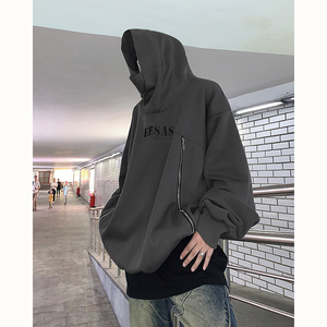 23秋冬忍者拉链卫衣围脖重磅暗黑连帽套头上衣MJ919-P95现货图片