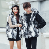 现货！秋冬季新款仿拍皮草机车情侣马甲背心mj087-p90，男装背心/马甲，电商B288