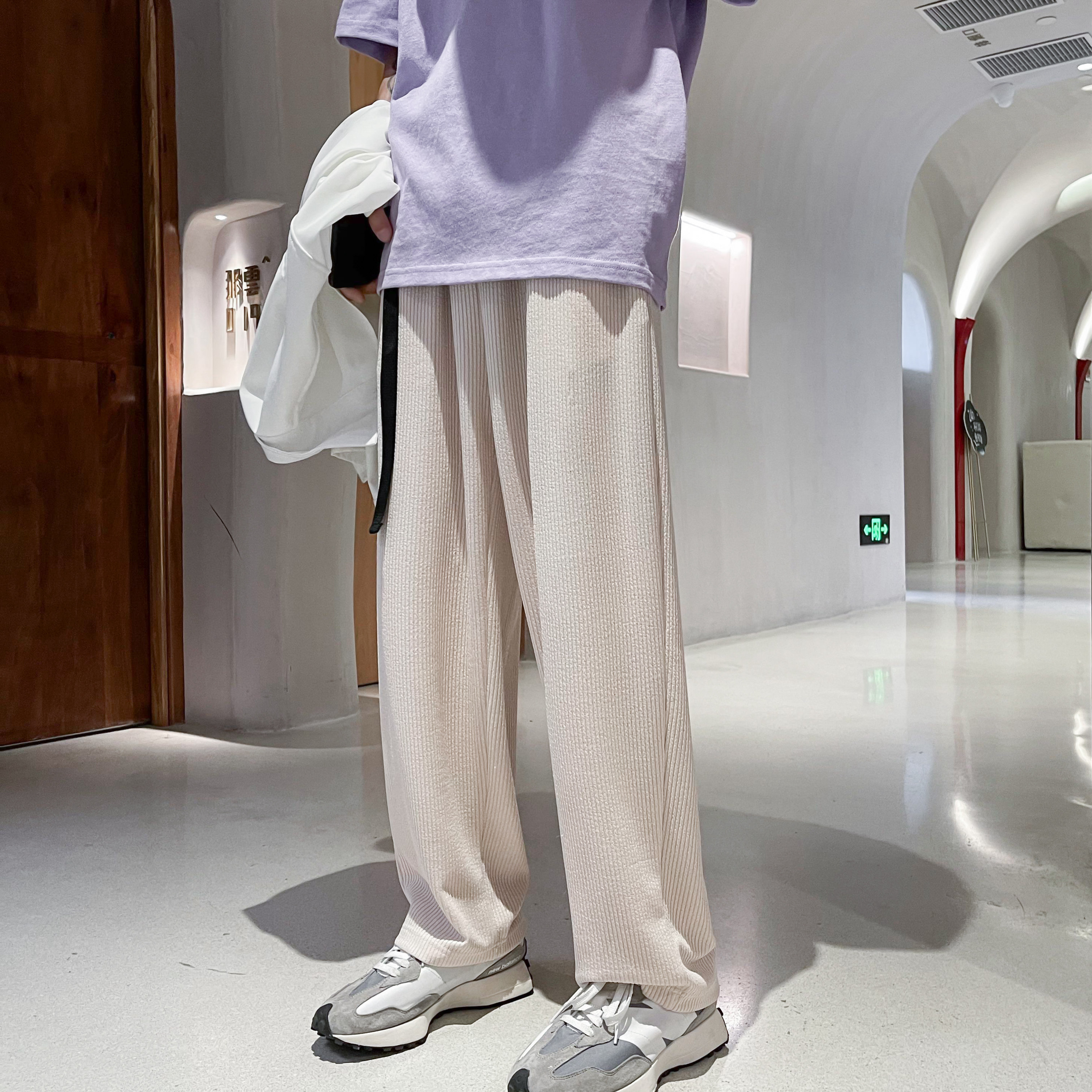 休闲裤夏季韩版宽松直筒裤子ins垂感透气面条裤飘逸西裤c,男装休闲裤,电商B288