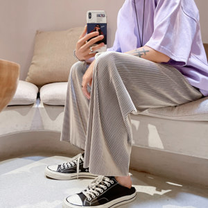 瓦格裤！显瘦高腰宽松垂感丝滑冰凉透气直筒拖地阔腿裤ck71-p45，男装休闲裤，电商B288