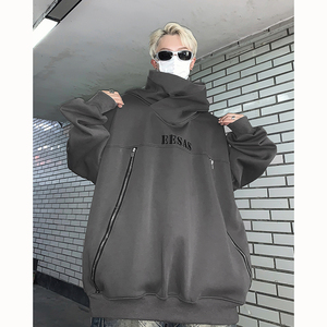 23秋冬忍者拉链卫衣围脖重磅暗黑连帽套头上衣MJ919-P95现货图片