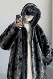 22新品扭花纹仿兔毛环保皮草皮毛一体加绒加厚棉服外套MJ674-165，男装棉衣，电商B288