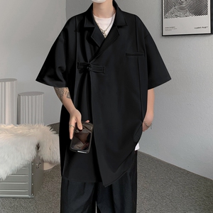 23夏季新中式风男士短袖衬衫冰丝盘扣气质上衣MJ700-P70图片