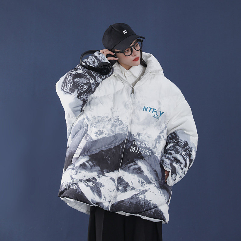 网红中性风2020冬雪山面包服情侣连帽大码棉衣男外套mj350-p155图片