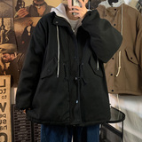 假两件毛呢大衣加棉棉衣冬情侣连帽潮流男女棉服B288-mj520-p120，男装棉衣，电商B288