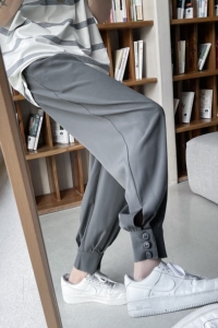 重磅！束脚工装男夏宽松显瘦冰丝顺滑垂感西装哈伦休闲裤ck72-p55图片