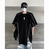 2025新男设计感拉链垫肩解构短袖T恤DX109-P85，男装T恤，电商B288