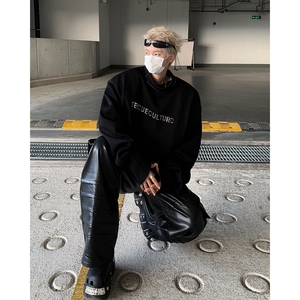 24春季新款设计感拉链垫肩小众打底套头卫衣MJ1020-P95图片