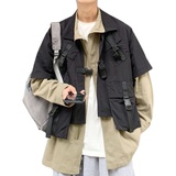 22秋冬网红两件套工装夹克宽松立领潮流外套日系上衣mj353-p138，男装夹克，电商B288