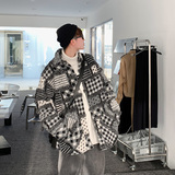 新秋冬肌理感格子加厚雅痞棉衣拼接保暖外套现货B288-mj623-p138，男装棉衣，电商B288