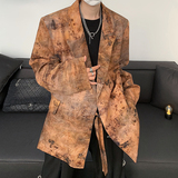 23秋冬新中式风绑带西服草木晕染外套XZ09-P118现货，男装西服，电商B288