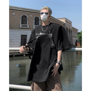 现货！25夏金属印字飘带设计短袖小众暗黑高街T恤男DX69-P65图片