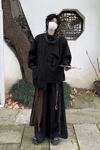 24年春季男士设计感百褶飘逸新中式好衬衫CS41-P98图片