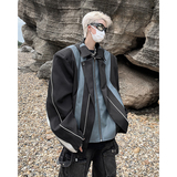 23秋冬假两件解构风J夹克拼接撞色机车外套JK15-P168，男装夹克，电商B288