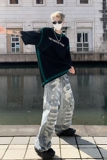 现货！25喷绘暗黑高街短袖小众设计感金属字母垫肩T恤男DX58-P58，男装T恤，电商B288