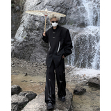 23秋冬小众设计金属拉链新中式立领飞机扣垫肩西服XZ10-P128现货，男装西服，电商B288
