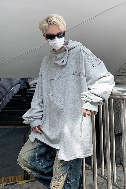 23秋冬设计感结构金属拉链防风连帽卫衣MJ920-P95现货,男装卫衣,电商B288