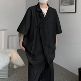 23夏季新中式风男士短袖衬衫冰丝盘扣气质上衣MJ700-P70，男装T恤，电商B288