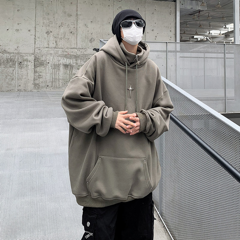 23春双层领金属设计感男女连帽宽松卫衣B288-WY14-P88，男装卫衣，电商B288