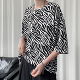 男士斑马短袖夏季设计感小众冰丝T恤潮牌男装半袖ins上衣TX13-P30，男装T恤，电商B288