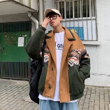 秋冬新款毛呢外套男士潮复古休闲文艺拼接夹克风衣mj398-p145，男装夹克，电商B288