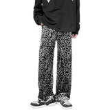 豹纹休闲裤22夏款显瘦丝滑金丝绒男士亮面港风裤子b288-ck88-p50，男装休闲裤，电商B288