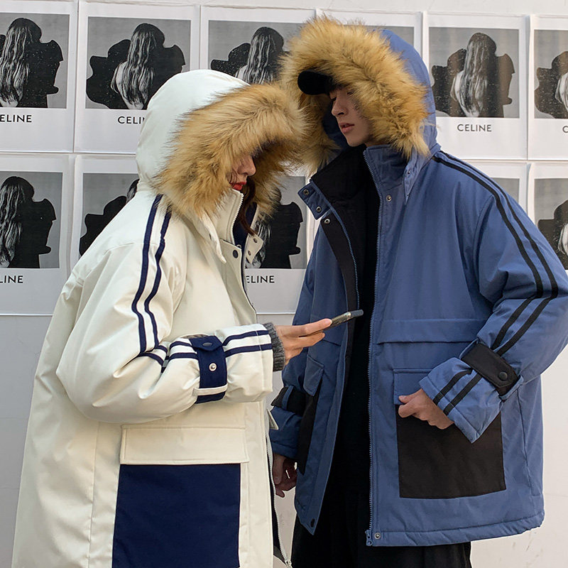2020派克服外套情侣毛领冬季撞色棉衣工装棉服外套mj525,男装棉衣,电商B288