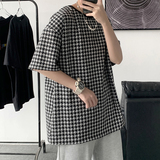 21夏季新款男士T恤宽松黑白千鸟格夏装短袖b288-tx03-p30，男装T恤，电商B288