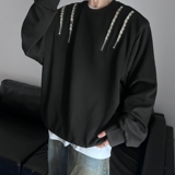 23秋冬男士设计感垫肩多拉链圆领内搭卫衣MJ944-P88现货，男装卫衣，电商B288