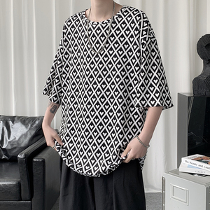 夏季港风潮牌个性爱心印花大码冰丝短袖T恤潮男TX12-P30，男装T恤，电商B288