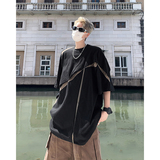 现货！25夏季小众解构拼接暗黑高街短袖T恤DX70-P75，男装T恤，电商B288