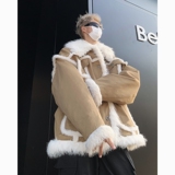 秋冬男士毛绒翻边撞色美拉德加棉加厚保暖棉服外套MJ980-P175现货，男装棉衣，电商B288