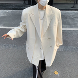 24春季白马王子飞机扣西装设计感解构垫肩男士西服上衣XZ16-P135，男装西服套装，电商B288