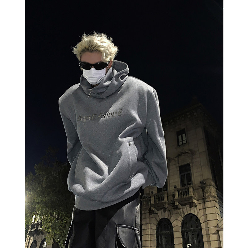 现货25秋冬男士星空卫衣闪粉亮片金属垫肩高领忍者卫衣MJ989-P98,男装卫衣,电商B288