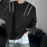 23秋冬男士设计感垫肩多拉链圆领内搭卫衣MJ944-P88现货，男装卫衣，电商B288