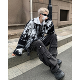 23秋冬男士黑白晕染仿貂毛拉链翻领毛衫开衫MY06-p128现货，男装卫衣，电商B288