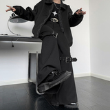 现货！25小众西裤绑带休闲裤微喇廓形金属气眼绊带长裤KZ04-P75，男装西裤，电商B288