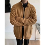 现货加厚羊羔毛高克重针织衫坑条摇粒绒保暖毛衣外套22MY02-特p68，男装针织衫/毛衣，电商B288