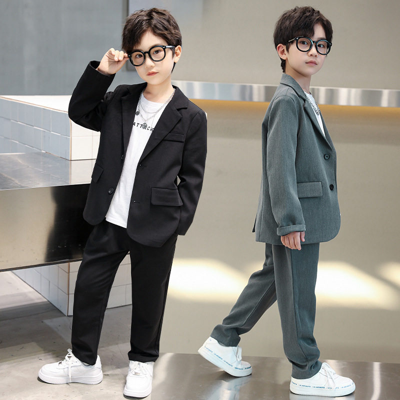 316男童童装西服套装2025秋季新款儿童西装两件套帅气男孩春秋款