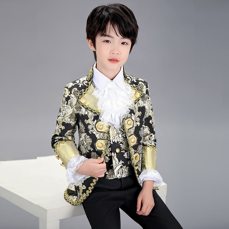 儿童欧洲宫廷服套装六一男孩万圣诞节王子话剧表演复古舞台演出服