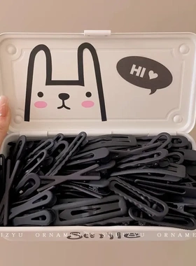 黑色大号一字夹女网红发夹前额侧边碎发刘海夹子无痕发卡成人头饰