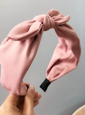 B182-1纯色个性兔耳朵打结发箍宽边 甜美小清新布艺发饰头饰