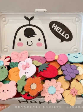 少儿卡通刘海魔术贴可爱碎发帖夏季头顶发卡后脑勺魔法贴女孩头饰