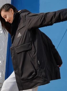 ADIDAS户外情侣工装派克羽绒服