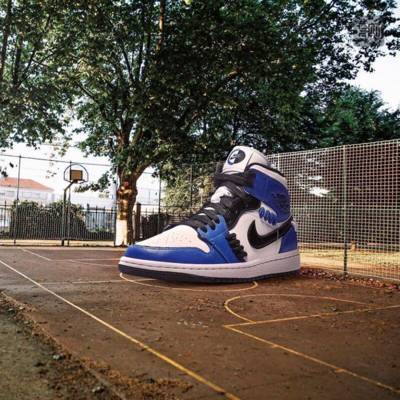 air jordan 1 aj1 mid 白蓝小闪电 宋茜同款 cv0152-401