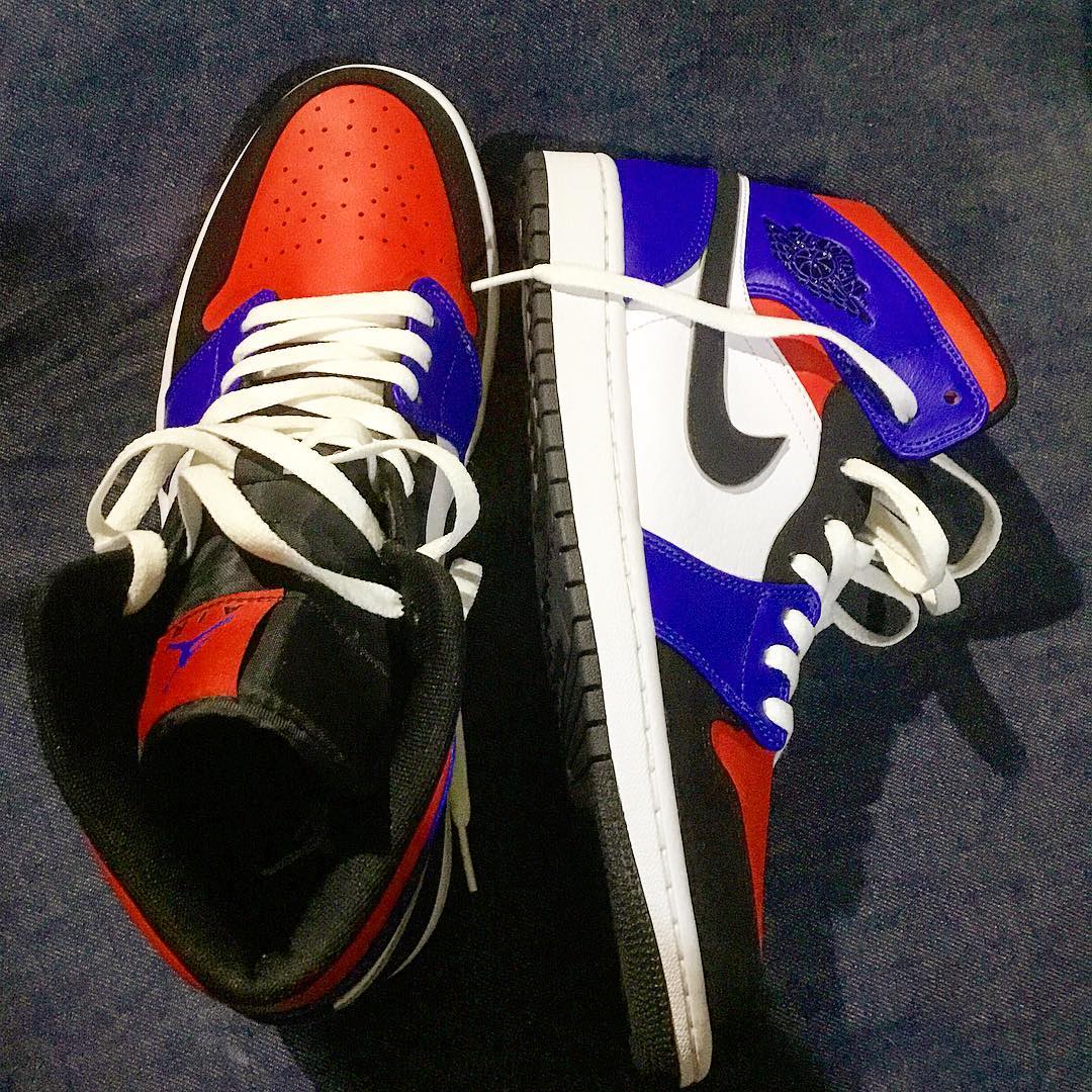 Jordantop鸳鸯拼接黑红脚趾