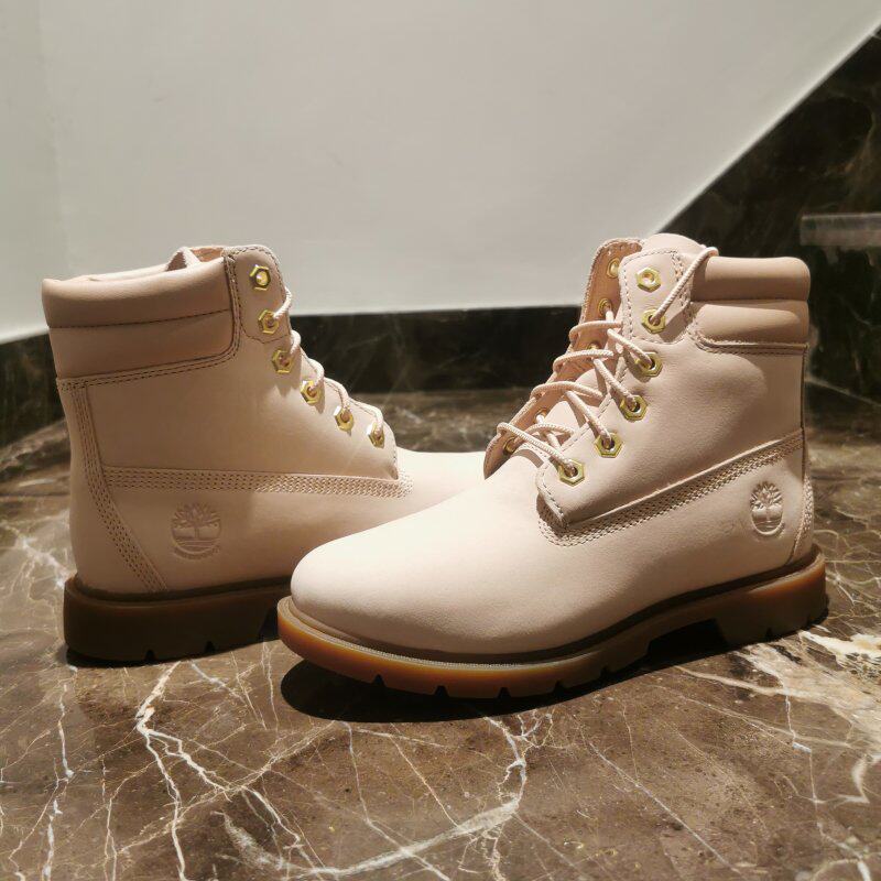 Timberland/添柏岚 户外防水女子高帮浅粉色靴子 马丁靴 A5N35
