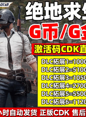 PUBGG币CDK兑换码绝地求生金币吃鸡G游戏币皮肤点卷充值激活