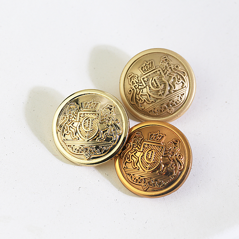 新版双狮盾牌金属纽扣英伦风上衣外套装饰扣女西装男大衣圆形扣子