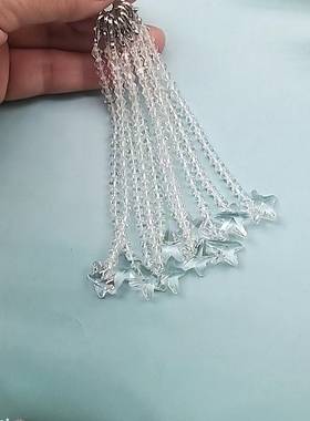 透明五角星水晶挂饰玻璃配件服装手工饰品搭配皮草外套挂钩百搭